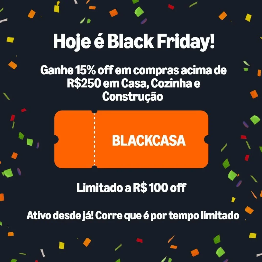 Cupom Amazon 15% OFF acima de R$250 em Casa, Cozinha e Construção