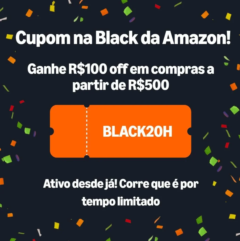 Cupom Amazon R$100 OFF em R$500