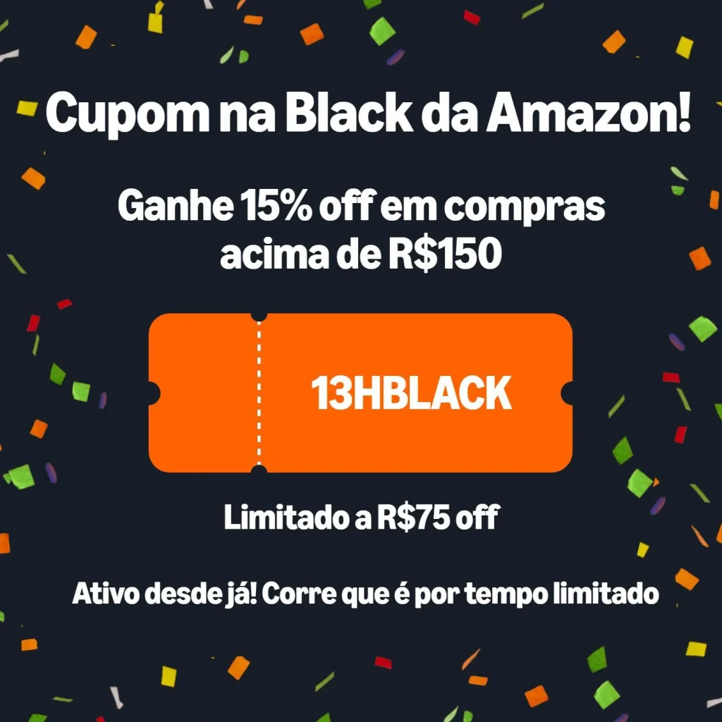 Cupom Amazon 15% OFF limitado a R$75 OFF