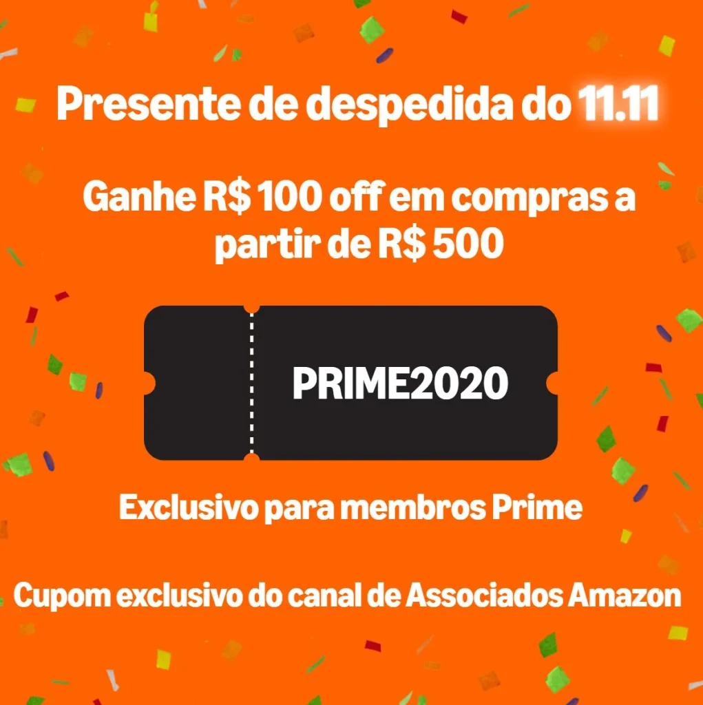 Cupom Amazon R$ 100 OFF em compras a partir de R$999
