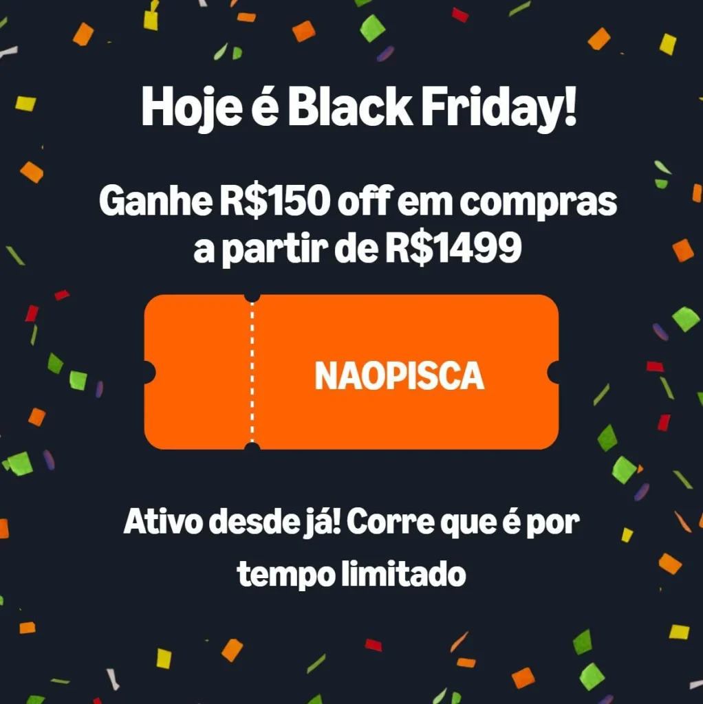Cupom Amazon R$150 OFF em compras a partir de R$1.499