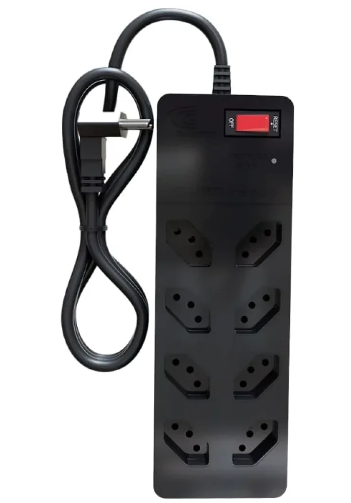 Filtro de Linha iCLAMPER Energia 8 com Proteção contra Surtos Elétricos(DPS) 8 Tomadas, 3 Pinos, 10 Amperes para PC, Notebook, Roteador, Monitor, Impressora, PS5, Alexa e etc, Bivolt, Cabo de 1m