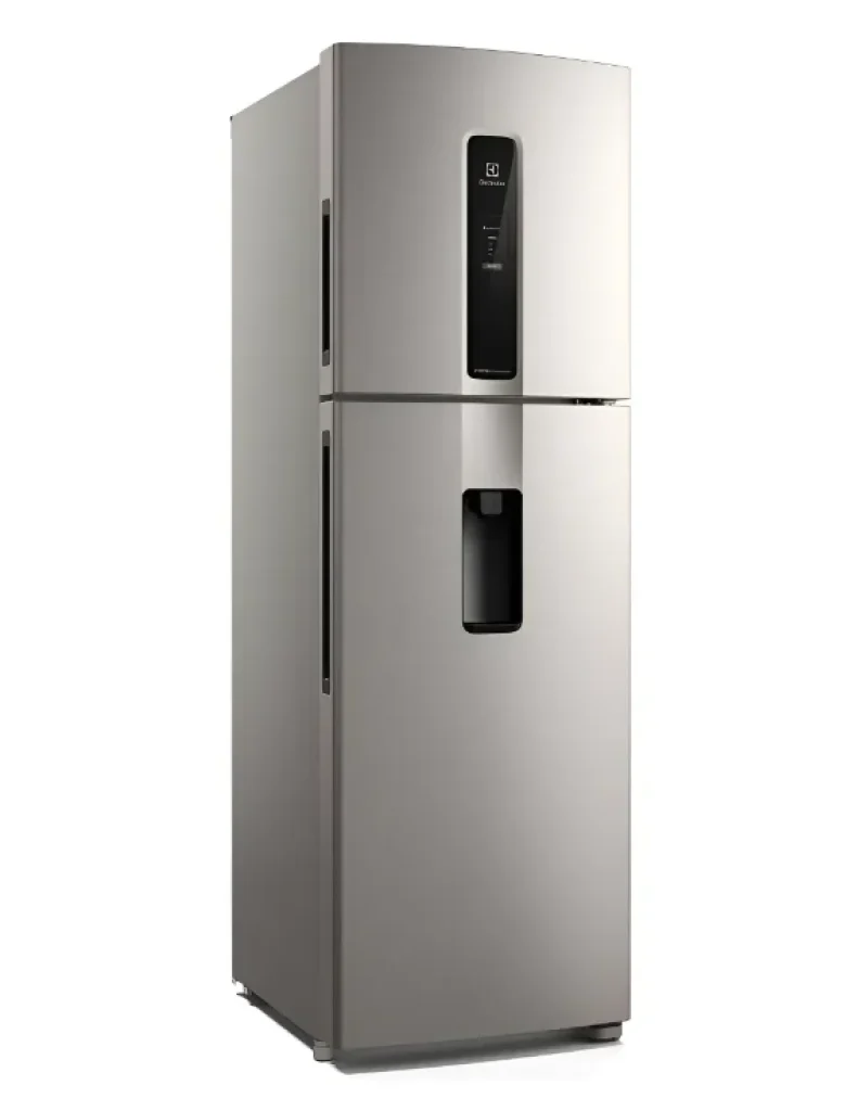 Geladeira Electrolux Frost Free Inverter 409L Água na Porta com AutoSense Duplex Inox Look – IW46S