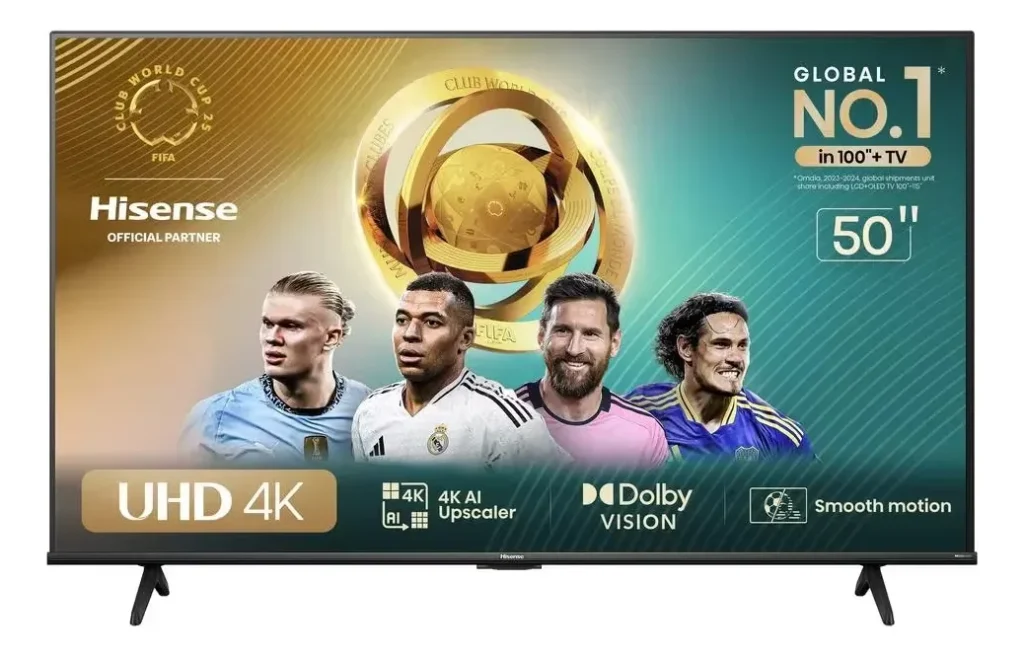 Hisense Smart TV UHD 4K DLED 50 Polegadas A6N Com HDR10+ Dolby Vision Game Mode Controle Por Voz Alexa Built-in Airplay – 50A6N