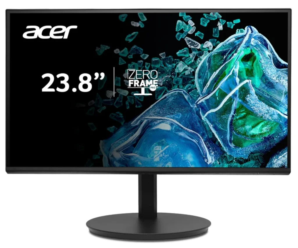 Monitor Acer 23.8” LED IPS 120Hz 85% de PCR Adaptive-Sync Support Pivô 90º Selo Energy star – CB242Y Gbipr