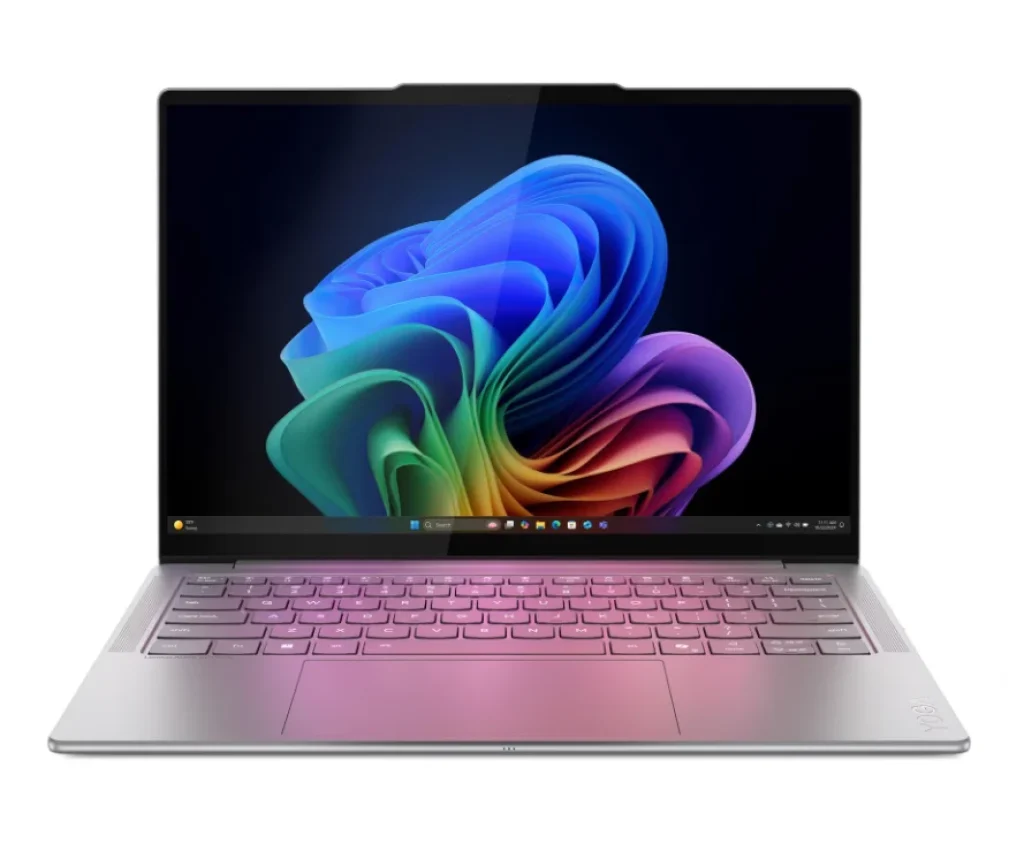 Notebook Yoga Slim 7i Aura Edition OLED – Intel Core Ultra 7 258V, 32GB RAM, 1TB SSD, Windows 11 Home, 14″ WUXGA Dolby Vision – 83JX002UBR