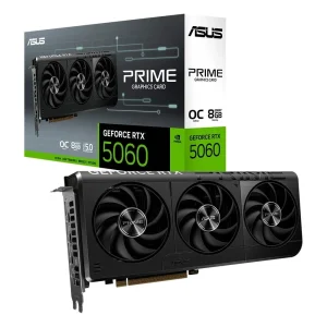 Placa de Vídeo ASUS PRIME RTX 5060 OC NVIDIA GeForce, 8GB GDDR7, 2595MHz, 128 bits, DLSS 4, Triple Fan, Ray Tracing – PRIME-RTX5060-O8G