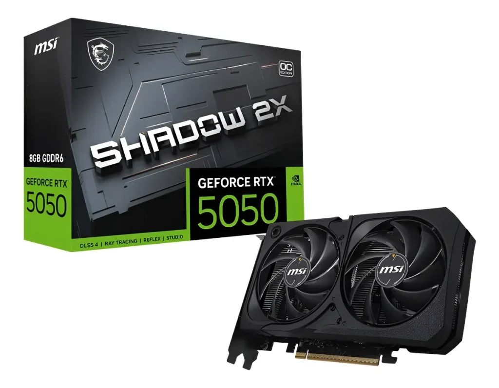 Placa de vídeo Geforce RTX 5050 8GB MSI Shadow 2x OC – 50508GSHADOW2XO