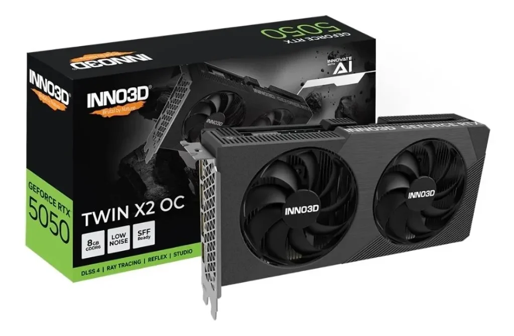 Placa de Vídeo INNO3D Geforce RTX 5050 Twin X2 OC 8GB GDDR6 – N50502-08D6X-174071N