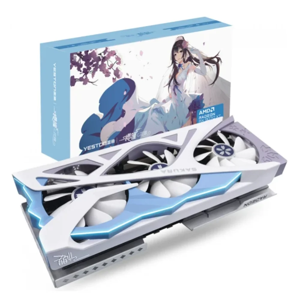 Placa de Vídeo Yeston AMD Radeon RX 9070 XT Sakura, 16GB, GDDR6, FSR, Ray Tracing – YT RX-97XT-16D6-SOA-11PCI