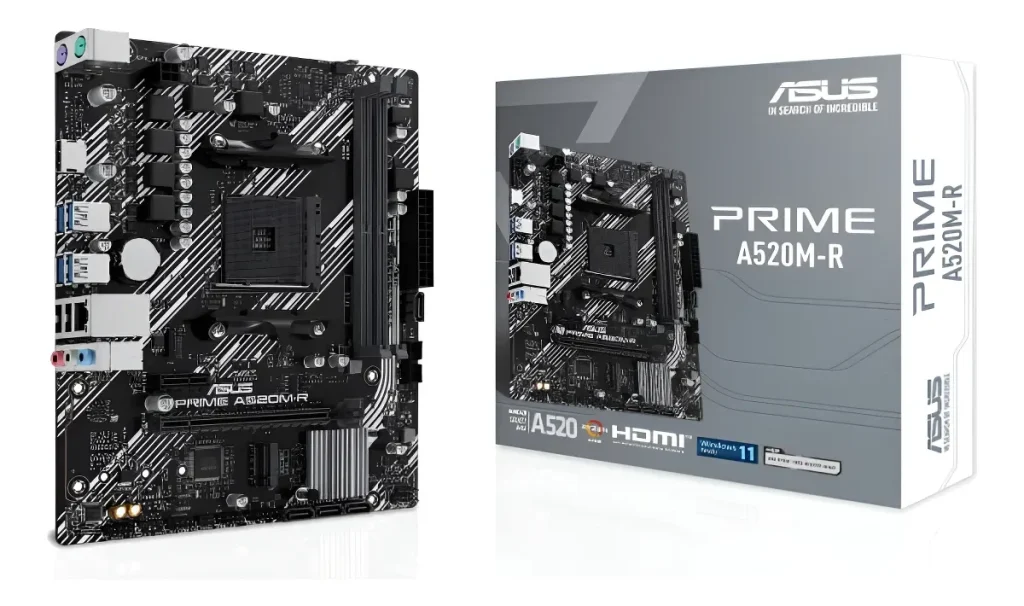 Placa Mãe ASUS Prime A520M-R AM4 DDR4 M.2 Chipset A520 HDMI Preto - 90MB1H60-M0EAY0