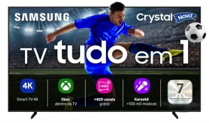 Samsung Smart TV 55″ Crystal UHD 4K U8100F 2025, Xbox Cloud Gaming, Canais Gratuitos, Alexa – UN55U8100F
