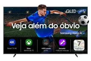 Samsung Vision AI TV 43″ QLED 4K QEF1 2025, Pontos Quânticos, Processador com AI, Art Store, Alexa – QN43QEF1AGXZD