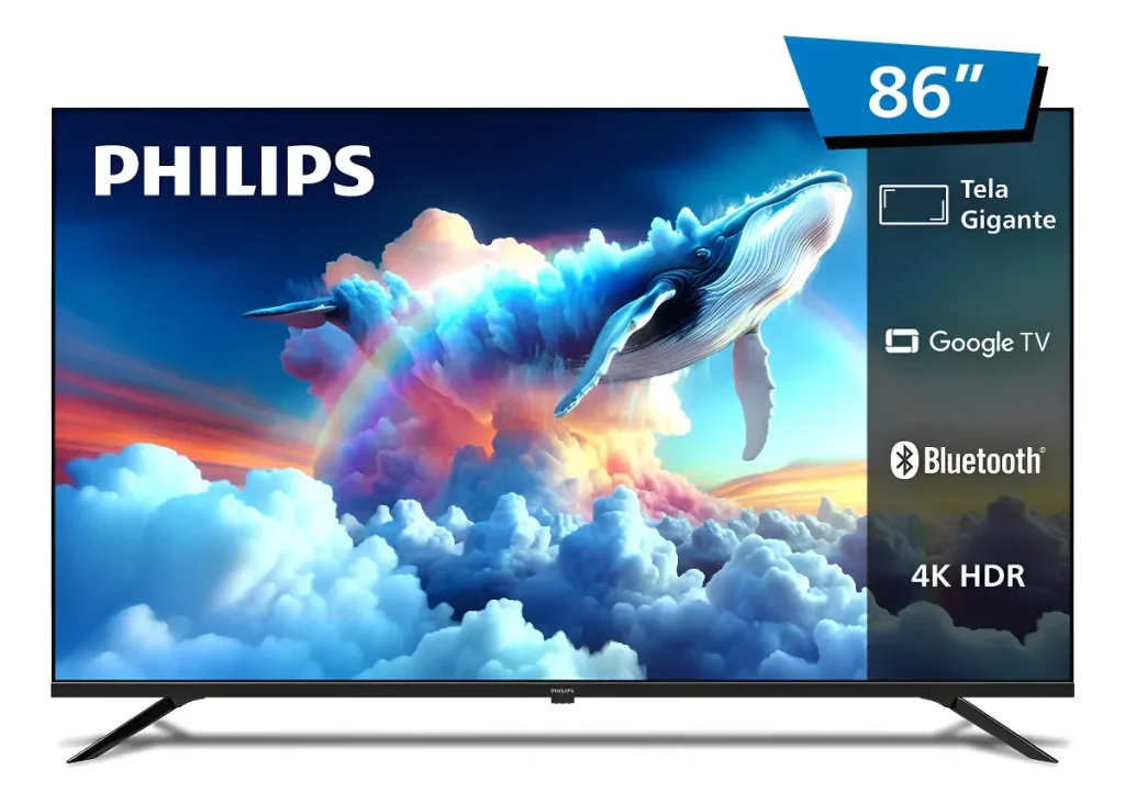 Smart TV 86″ Philips DLED PUG7019 Google TV Quad Core Google Assistente 3 HDMI 2 USB – 86PUG7019/78