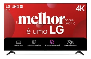 Smart TV LG 43″ 4K UA75 – Processador IA α7 Gen8, 4K Super Upscaling, Botão AI, webOS 25 – 43UA7500PSA