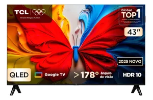 Smart TV TCL 43 Polegadas Full HD QLED S5K WiFi Bluetooth Google TV 2 HDMI HDR10 Dolby Audio – 43S5K
