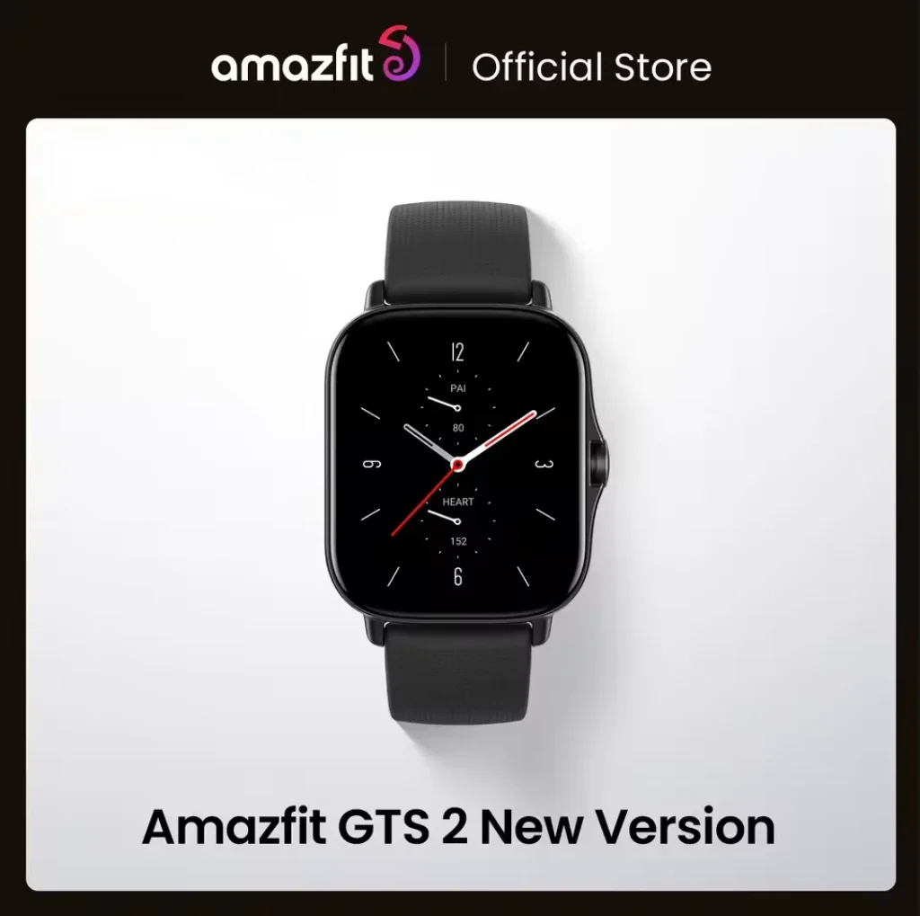 Smartwatch Amazfit GTS 2 – GPS, 1.65″ AMOLED, BioTracker, SpO₂, Sono, Bateria 12 dias, ZeepOS, 5ATM, 90+ Modos, Relógio inteligente com Alexa