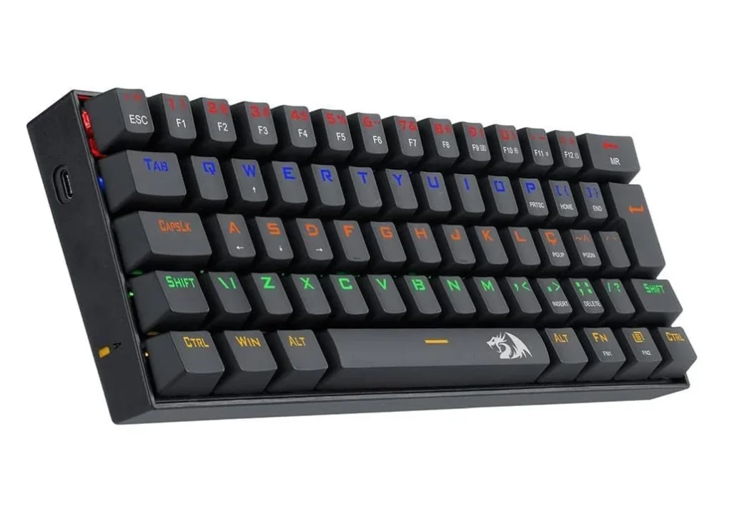 Teclado Gamer Mecânico Redragon Daksa TKL RGB Switch Red Preto – K576R-1