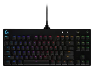 Teclado Mecânico Gamer RGB Logitech G PRO com Layout US, Design TKL, Cabo Destacável e Switch Exclusivo GX Blue Clicky