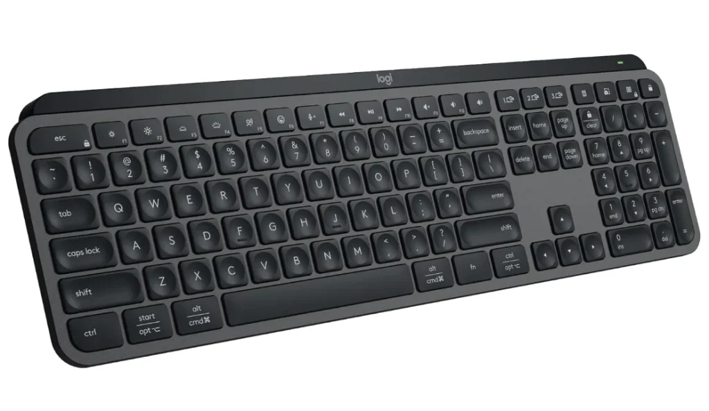 Teclado sem fio Logitech MX Keys S com Clique Silencioso, Teclas Programáveis, Iluminação Inteligente, Conexão Bluetooth ou Receptor USB Logi Bolt e Bateria Recarregável – Grafite