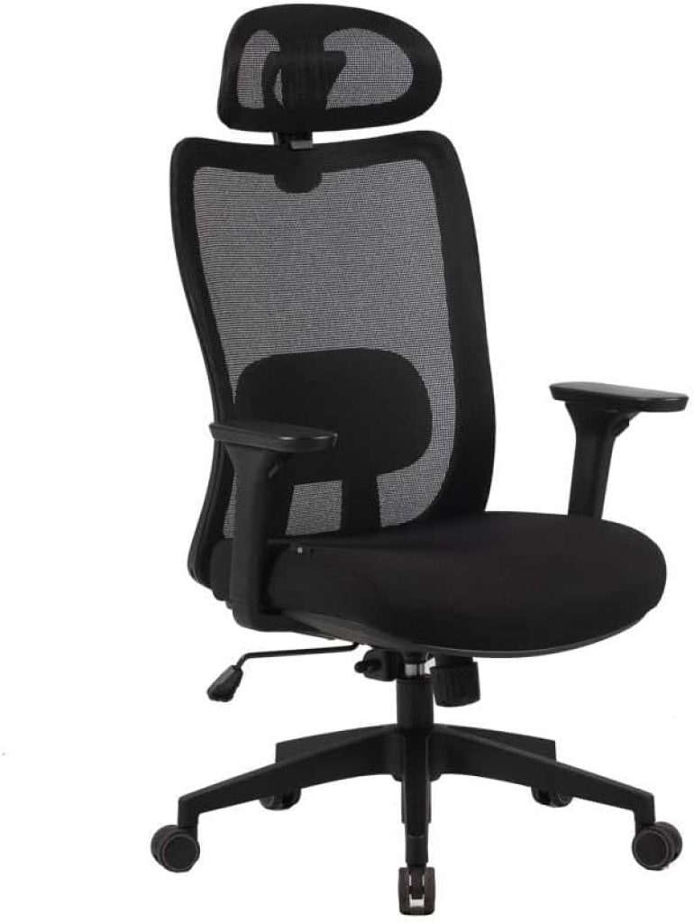 Cadeira Office Elements Astra Pro, Até 140Kg, Assento Tecido Espuma D30, Encosto Mesh Premium, Base em Nylon e Fibra de Vidro, Preta