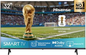 Smart TV Hisense HD 32″ Polegadas 32A4NV com HDR10, DTS Virtual X, Compatibilidade Alexa e Google Home