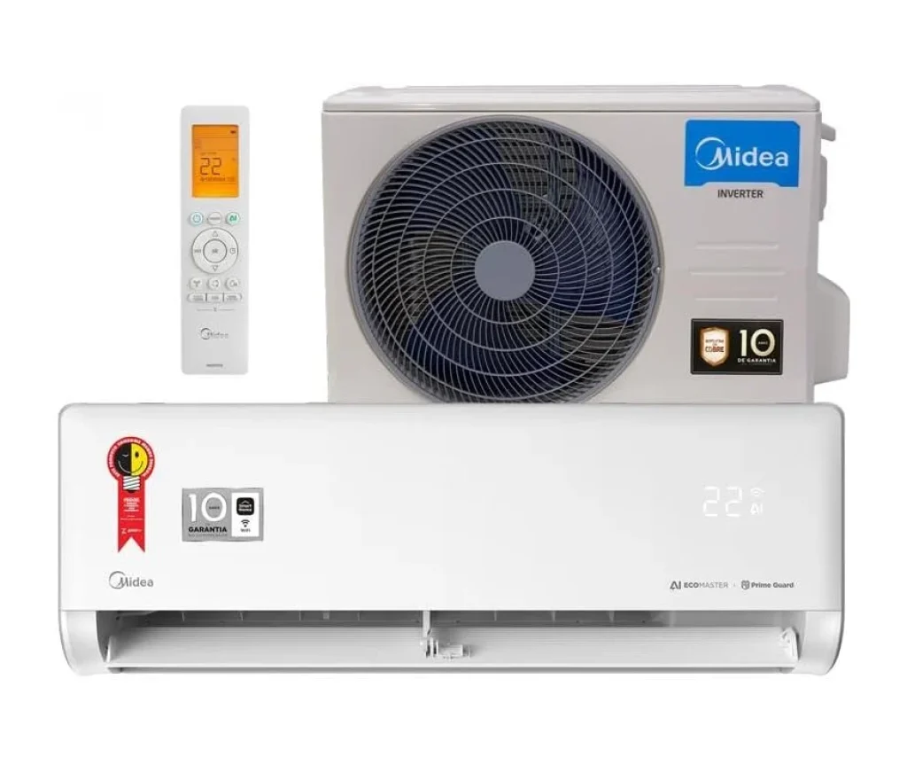 Ar-condicionado Split Inverter 12000 BTUs Midea AI EcoMaster High Wall Só Frio 220V – 42EZVCA12M5/38EZVCA12M5