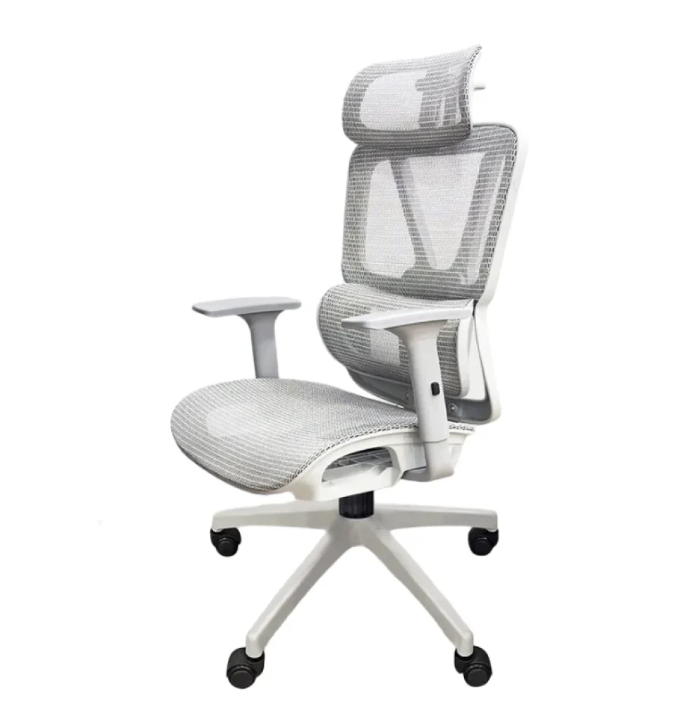 Cadeira de escritório Python Fly malha ergonômica – apoio da lombar ajustável, assento com fluxo de ar, apoios de braços ​​3D, capacidade de 150 kg-cinza (cinza)