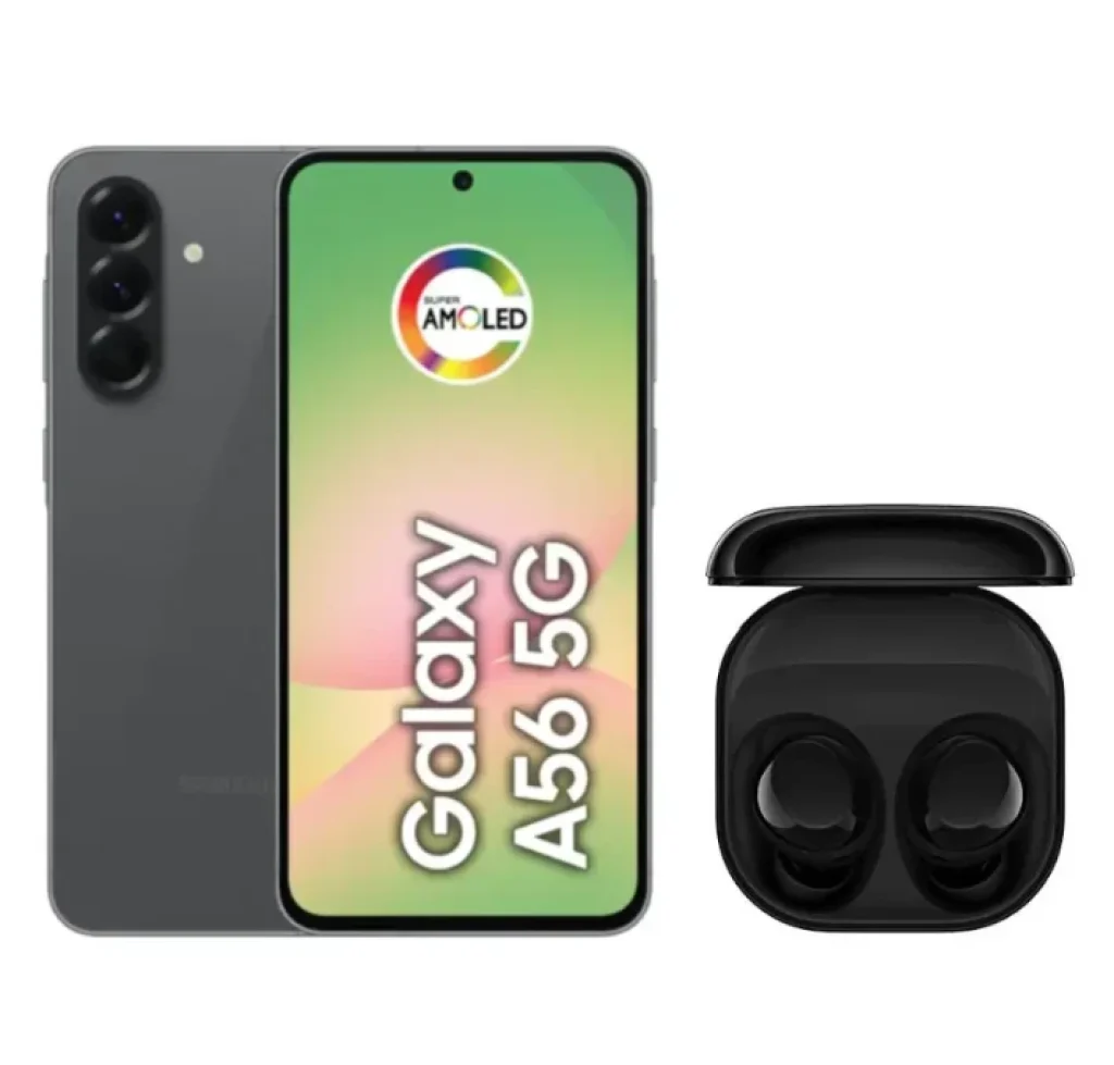 Combo Smartphone Samsung Galaxy A56 5G 256GB 8GB RAM, NFC + Fone Galaxy Buds Core Preto