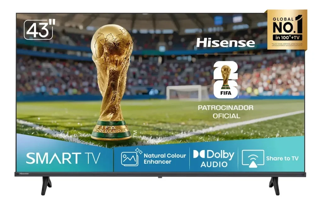 Smart TV Hisense 43″ FHD A4NV com HDR10, Dolby Audio, DTS Virtual X, VIDAA, Compatibilidade Alexa e Google Home – 43A4NV
