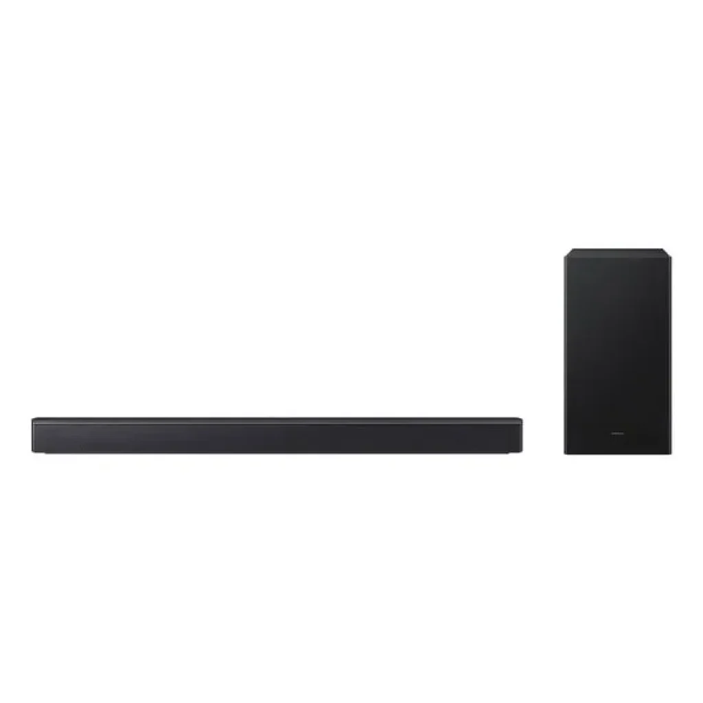 Soundbar Samsung B-Series B450F – 2.1 canais com Subwoofer sem fio, 300W RMS, Imersão sonora cinematográfica, Dolby Audio, DTS Virtual:X, Bass Boost – HW-B450F/ZD