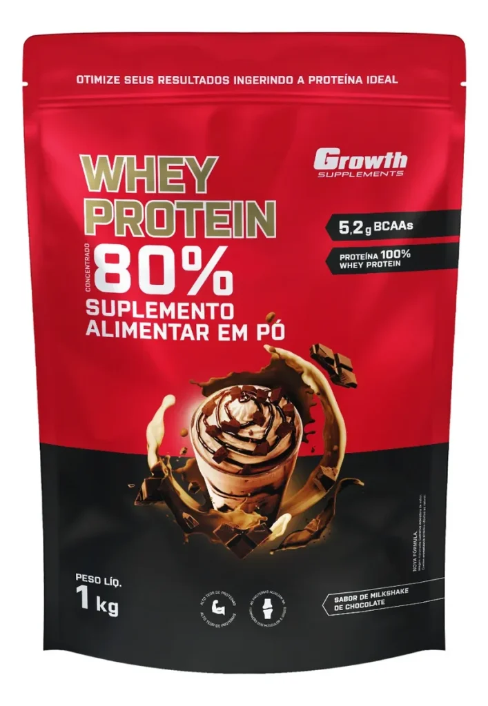 Whey Protein Concentrado 1kg Growth Supplements – Milkshake de Chocolate