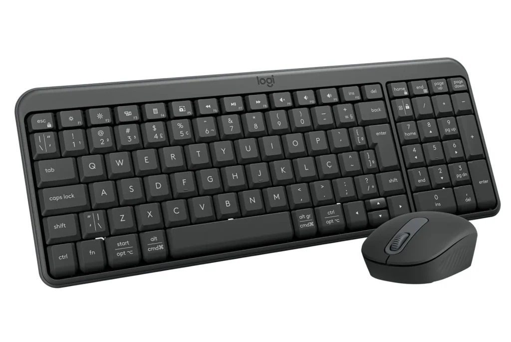 Combo Teclado e Mouse Sem Fio Logitech MK250 Bluetooth com Conectividade Rápida e Fácil, Design Compacto, Mouse Ambidestro, Layout ABNT2, Construção Durável, Compatível com PC e Mac – Grafite