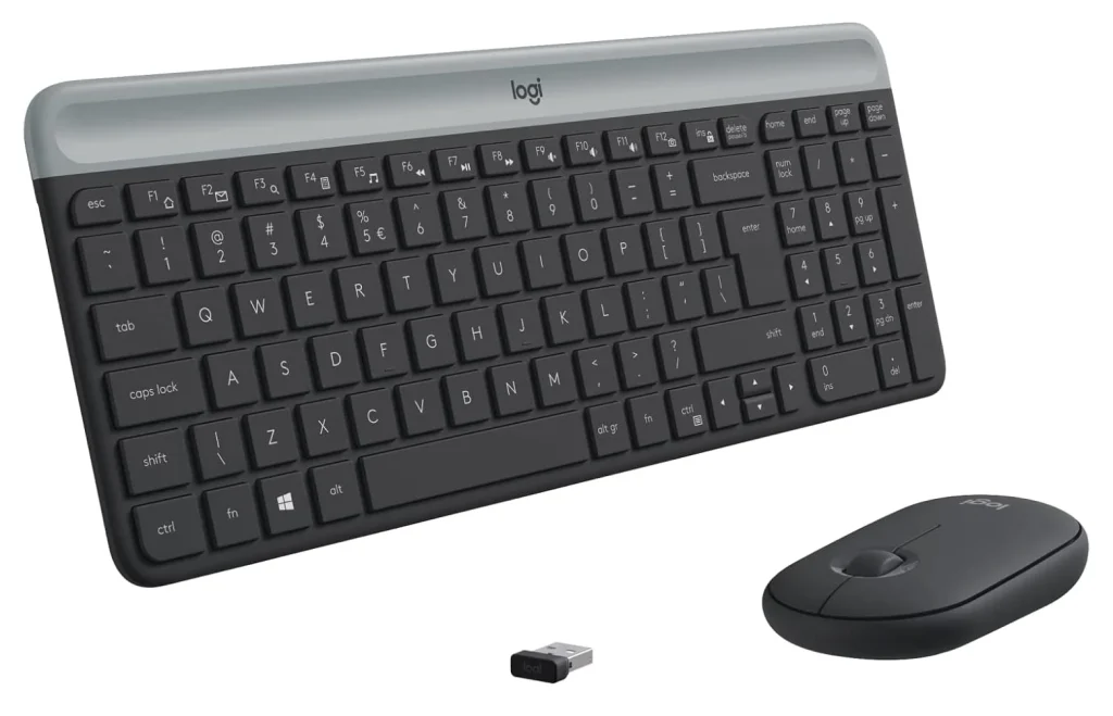 Combo Teclado e Mouse sem fio Logitech MK470 com Design Slim, Digitação e Clique Silencioso, Mouse Ambidestro, Conexão USB e Pilhas Inclusas – Grafite