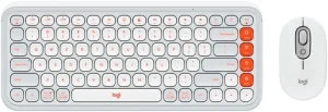 Combo Teclado e Mouse sem fio Logitech POP Icon com Teclas e Botões Personalizáveis, Clique Silencioso, Easy-Switch para até 3 dispositivos e Conexão Bluetooth – Branco