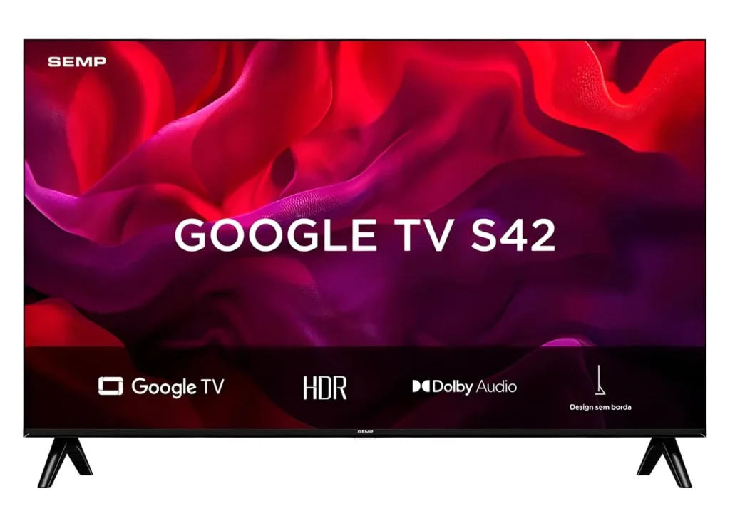 Smart TV 43” SEMP Full HD HDR10, Google TV, Dolby Audio, Wi-Fi, Bluetooth, HDMI – 43S42