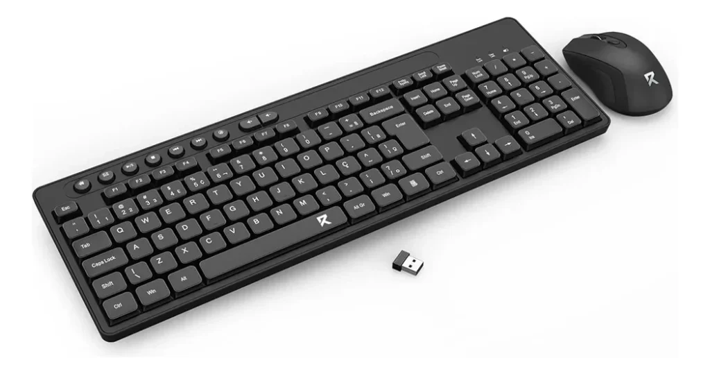 Kit Sem fio Mouse e Teclado Redragon R Office Membrana ABNT2 Preto – BS-7094