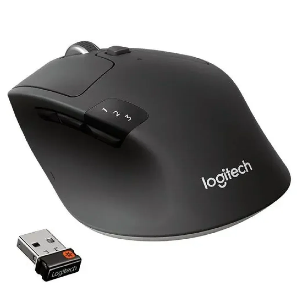 Mouse sem fio Logitech M720 Triathlon com Conexão USB Unifying ou Bluetooth com Easy-Switch para até 3 Dispositivos, 1000 DPI, 6 Botões Programáveis e Pilha Inclusa – 910-004790