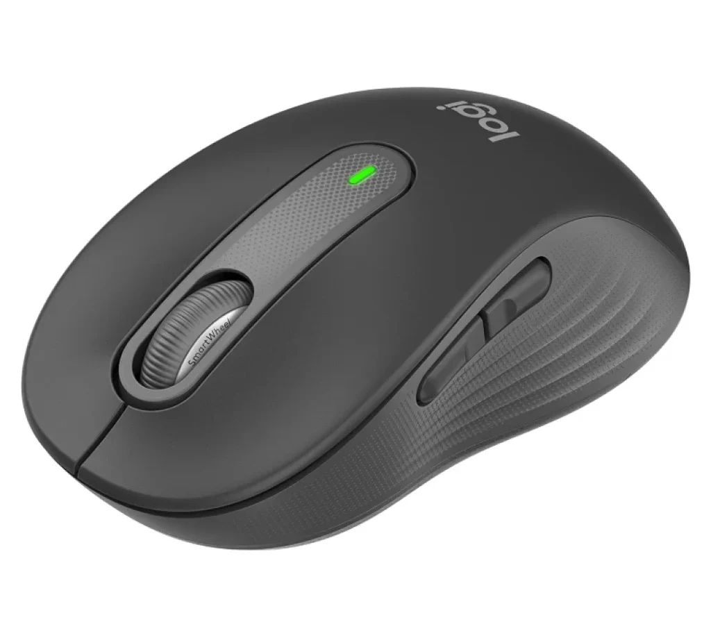Mouse Sem Fio Logitech Signature M650 com Design de Tamanho Compacto, Clique Silencioso, Botões Laterais Personalizáveis, Conexão USB e Bluetooth – Grafite