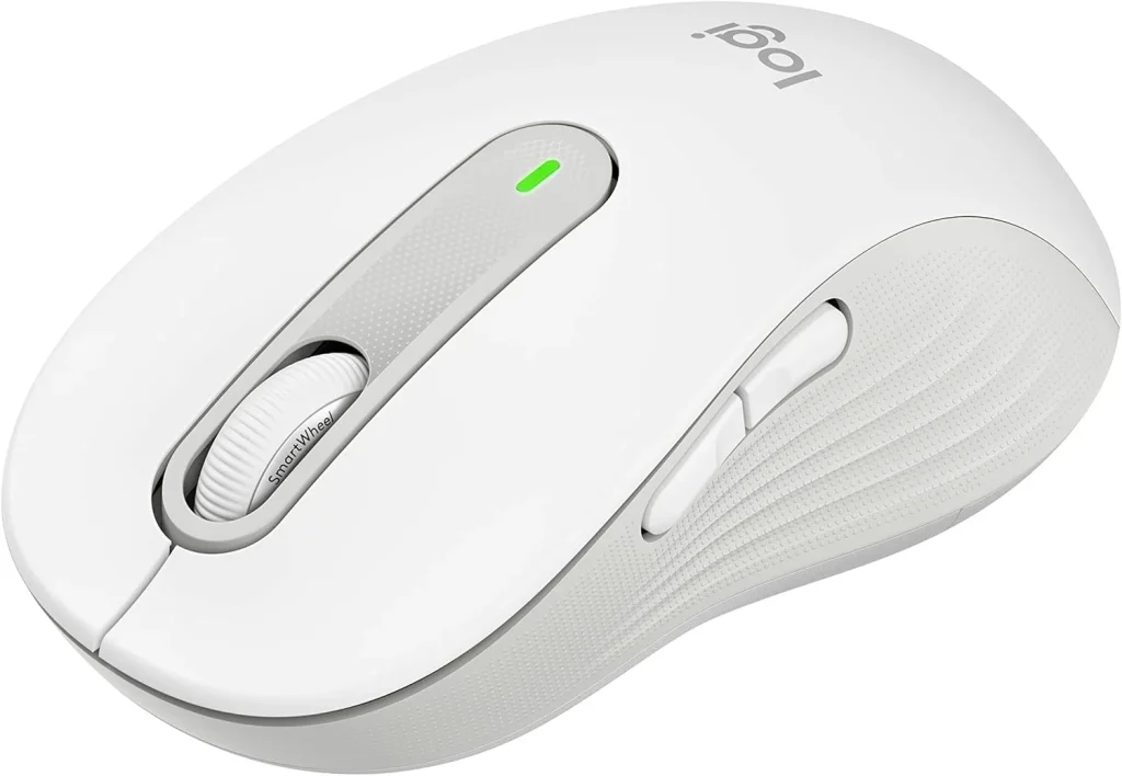 Mouse Sem Fio Logitech Signature M650 L com Design de Tamanho Padrão, Clique Silencioso, Botões Laterais Personalizáveis, Conexão USB e Bluetooth – Grafite