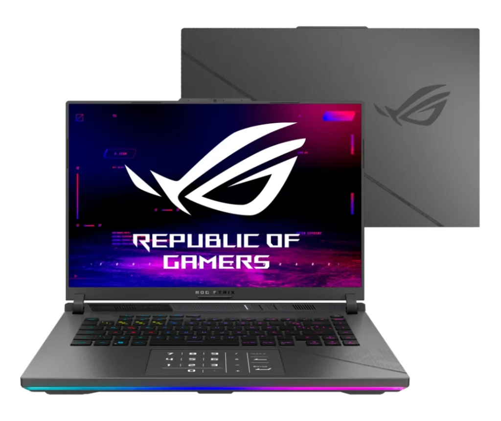 Notebook Gamer ASUS ROG Strix G16 – AMD Ryzen 9 8940HX, NVIDIA RTX™ 5060, 16GB, 512 GB SSD, Windows 11 Home, 16″ LED FHD+ nível IPS 165Hz, Eclipse Gray – G614PM-RV108W