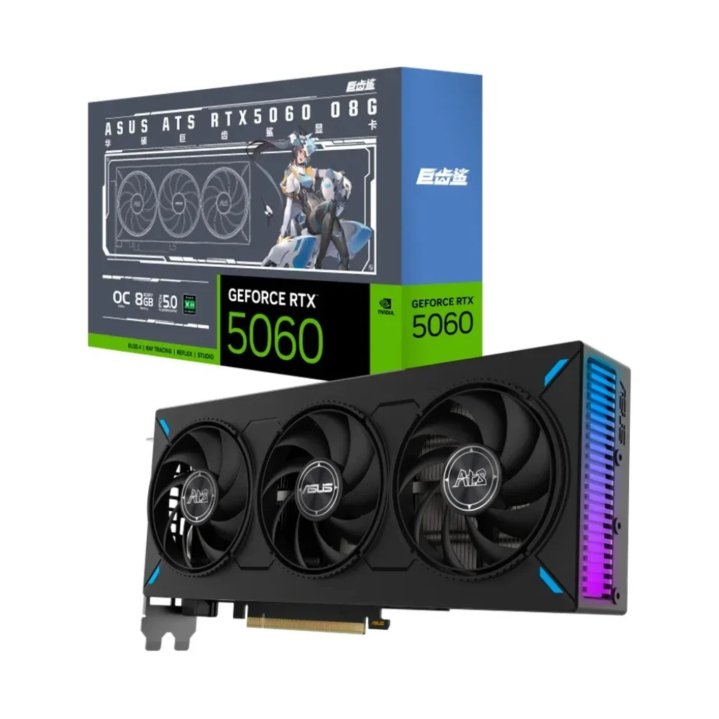 Placa de Vídeo ASUS ATS RTX 5060 OC 8GB NVIDIA Geforce, 8GB, GDDR7, Triple Fan, OpenGL 4.6, DLSS 4