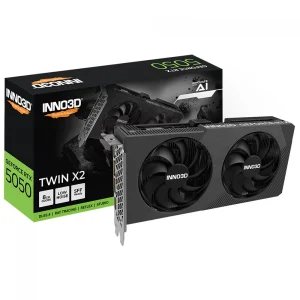Placa de Vídeo Inno3D NVIDIA GeForce RTX 5050 Twin X2, 8GB, GDDR6, DLSS, Ray Tracing – N50502-08D6-174071N