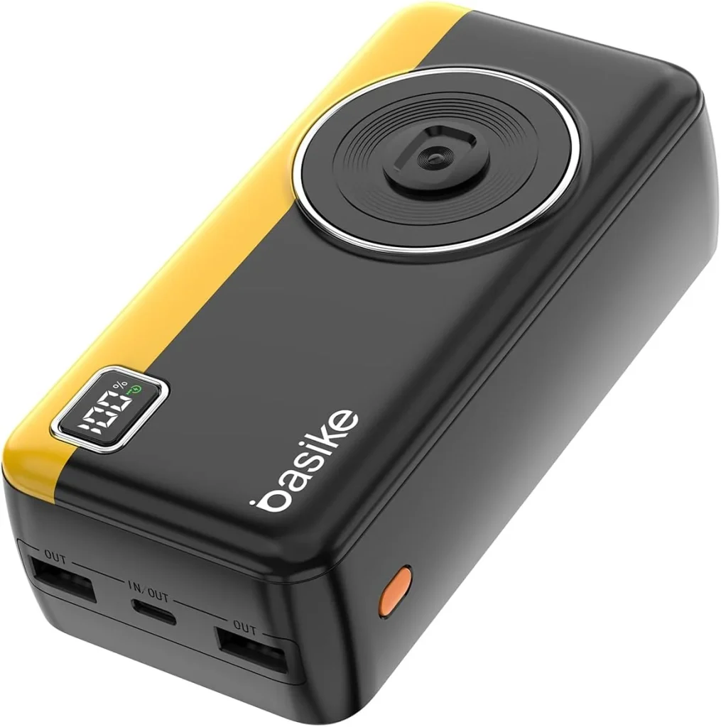 Power Bank 30000mAh, Basike Carregador Portátil 2 Saídas USB-A (até 22.5W) + Tipo-C (até 22.5W) com Cabo, Carregamento Rápido, Led Indicador de Bateria Proteção Inteligente