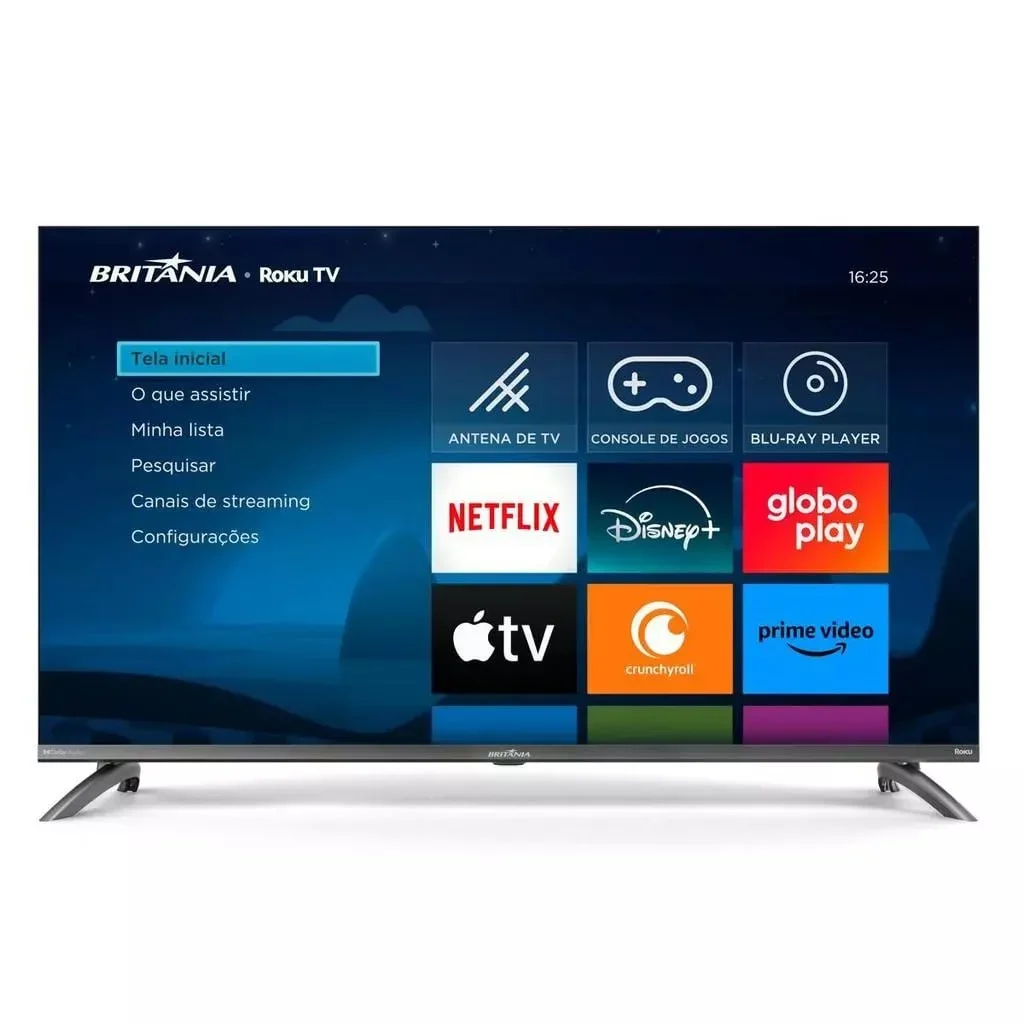 Smart TV 40” LED Britânia Roku TV Assistente de Voz Dolby Audio HDMI ARC USB – BRI-BTV40M9GR2CGB-SG