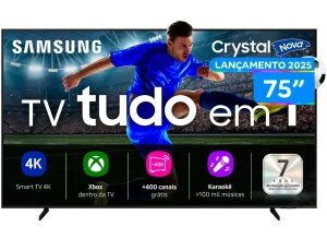 Smart TV 75″ Samsung 4K UHD Crystal U8600F – Processador Crystal 4K Tizen Bixby 3 HDMI – 75U8600F