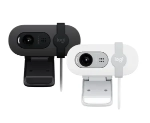 Webcam Full HD Logitech Brio 100 com Microfone Integrado, Proteção de Privacidade, Correção Automática de Luz e Conexão USB-C – Grafite