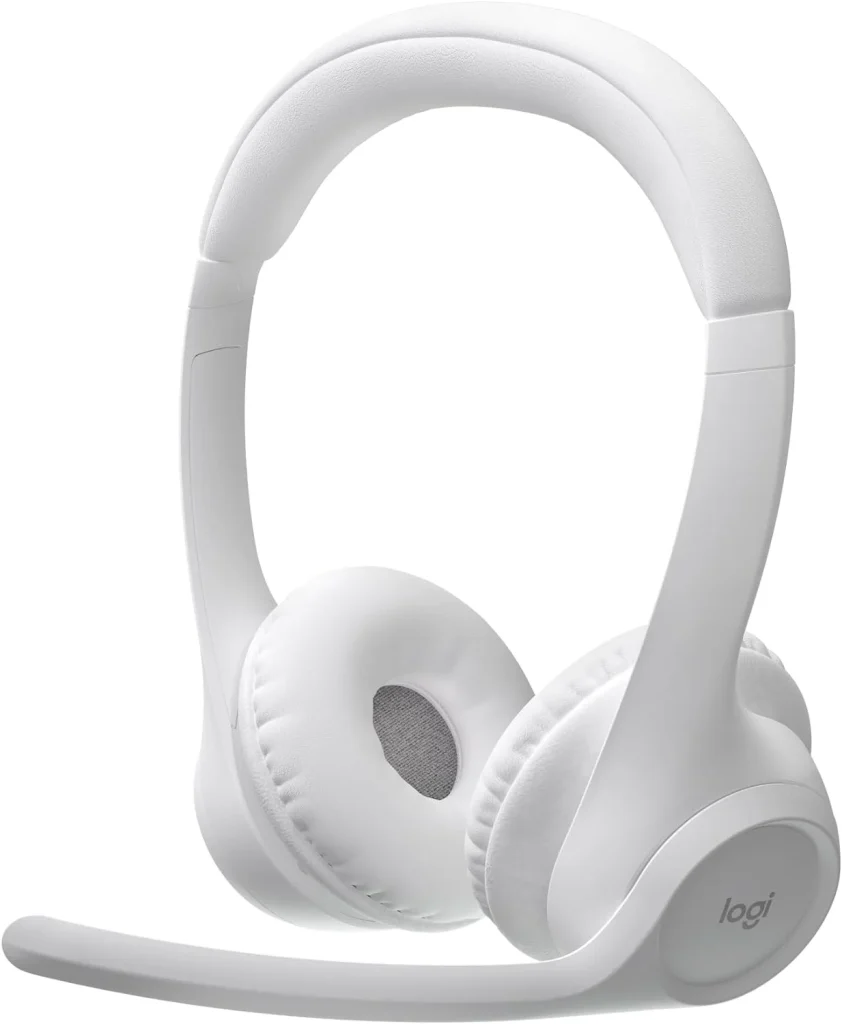 Headset Sem Fio Logitech Zone 300 Com Microfone Flip-to-Mute com Cancelamento de Ruído, Conexão Bluetooth, Bateria Recarregável via USB-C e Almofadas Confortáveis