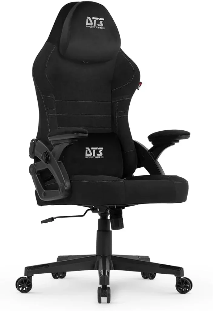 Cadeira Gamer DT3 GX, reclinável, apoio de cabeça ajustável, apoios de braços com ajuste de profundidade, revestimento em tecido Max2Weave, suporta até 110 e altura máx. de 1,75m