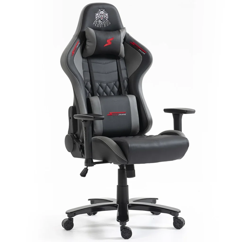 Cadeira Gamer SuperFrame Cerberus, Reclinável, 3D, Preto e Cinza – SF-CH-CBR3DBGL